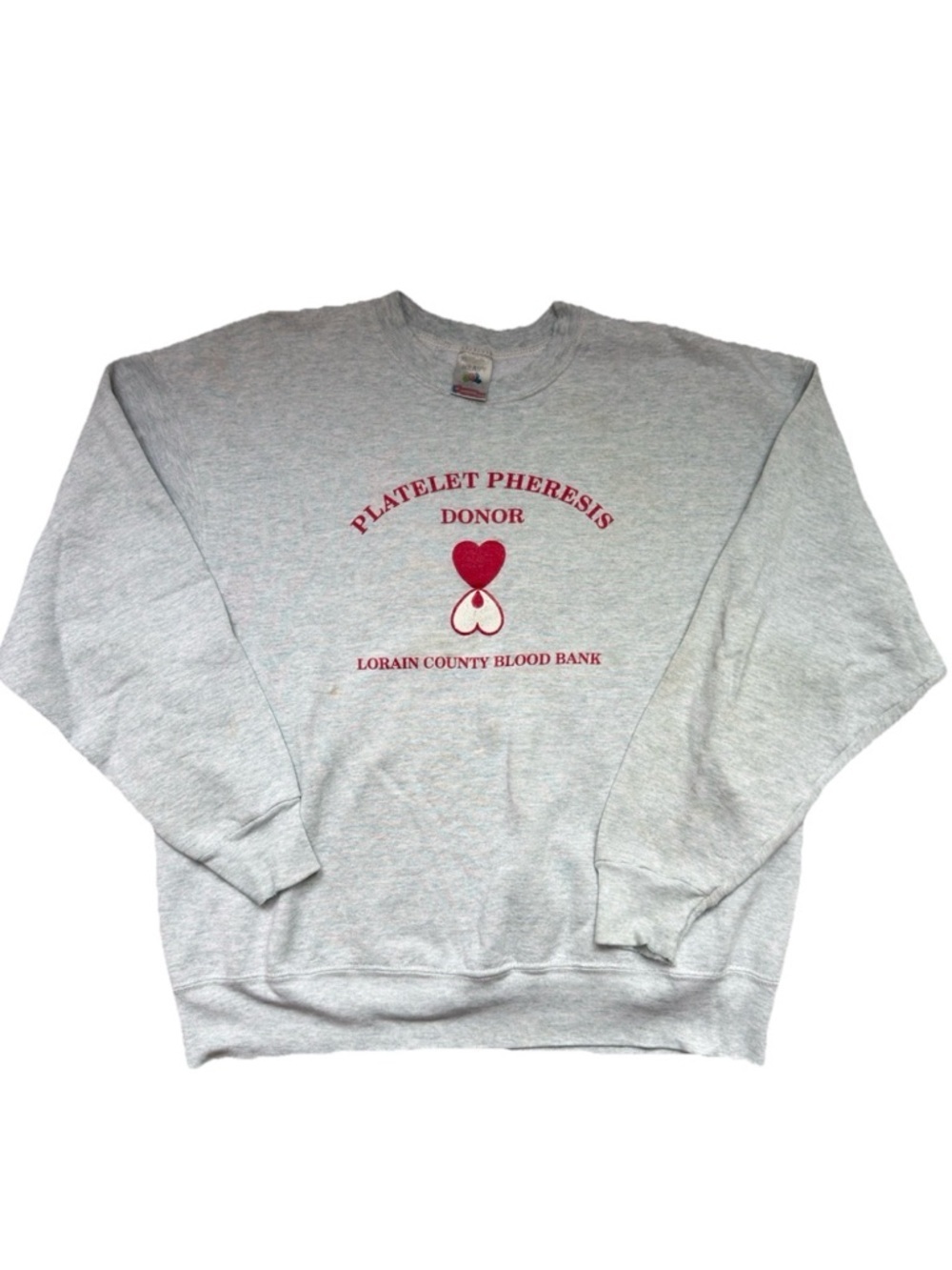 Vintage 90s Fruit of the Loom Heavy Blood Donor Crewneck Mens Sweatshirt XL